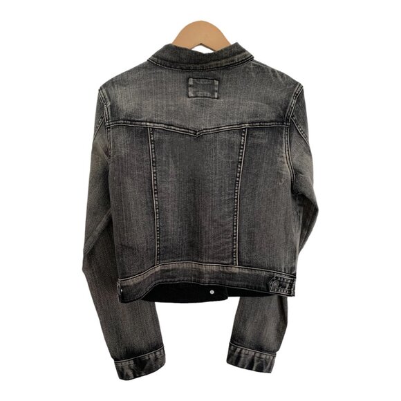 Forever 21 I Love H81 Heritage Cotton Denim Jacket Grey Washed Size Medium - Picture 4 of 5